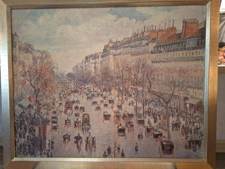 Schilderij Parijs Montmartre, Antiek en Kunst, Kunst | Schilderijen | Klassiek, Ophalen of Verzenden