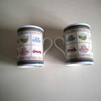 2 cloverleaf  mokken  met theepot  en kop en schotels design, Ophalen of Verzenden, Aardewerk, Overige stijlen, Kop(pen) en/of Schotel(s)