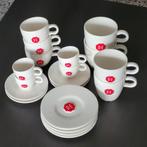 Douwe Egberts kopjes/mokken met schotel, Nieuw, Ophalen of Verzenden, Overige stijlen, Kop(pen) en/of Schotel(s)