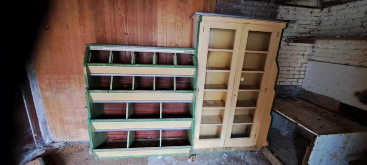 Vintage Winkelvitrine met Kast, Huis en Inrichting, Kasten | Dressoirs, Ophalen