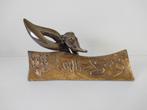 Yves Lohé - Frankrijk - Bronzen beeld Venitiaans masker, Ophalen of Verzenden, Brons