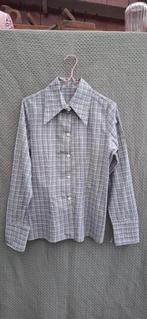 Vintage blouse, maat 38/M - groen,blauw &wit geruit - 90's, Maat 38/40 (M), Blauw, Ophalen of Verzenden, Zo goed als nieuw