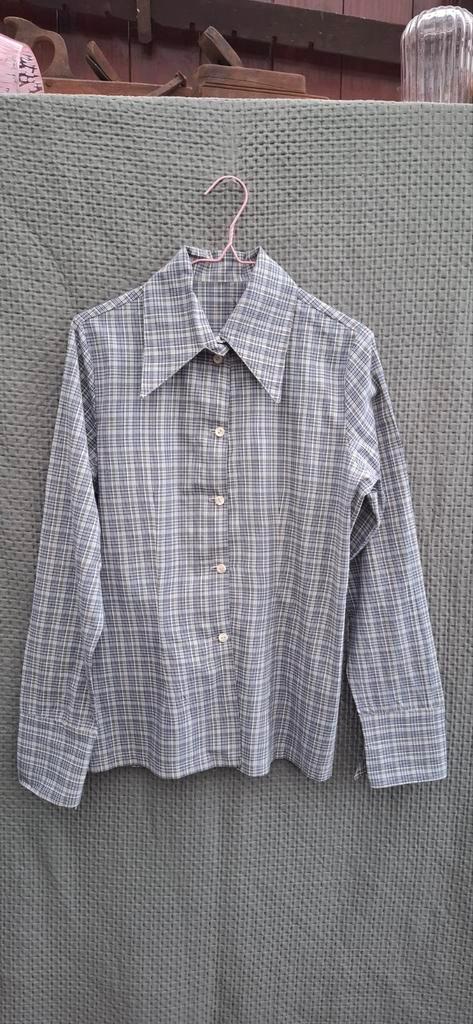 Vintage blouse, maat 38/M - groen,blauw &wit geruit - 90's, Kleding | Dames, Blouses en Tunieken, Zo goed als nieuw, Maat 38/40 (M)
