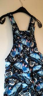 Rebel Romance tuinbroek zwart blauwe vleermuizen S, Blauw, Nieuw, Ophalen of Verzenden, W28 - W29 (confectie 36)