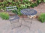 bistro setje Tafel rond inklapbaar 1 stoeltje opklapbaar, Tuin en Terras, Ophalen of Verzenden, Gebruikt, Hout, Inklapbaar