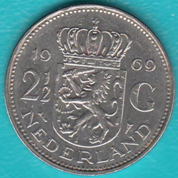 Nederland 2½ gulden (rijksdaalder) 1969 visje in munthouder  beschikbaar voor biedingen