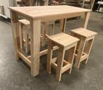 Douglas houten Bartafel met Krukken in 3 maten, 4 zitplaatsen, Nieuw, Ophalen of Verzenden, Tuinset