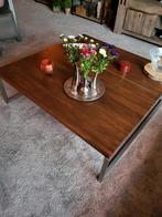 Zware salontafel met rvs onderstel, Ophalen, Vierkant, Zo goed als nieuw, Minder dan 50 cm