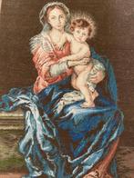 Zeldzaam: Virgin Maria with Baby Jezus Embroidered hand made, Antiek en Kunst, Antiek | Religie, Ophalen of Verzenden