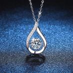 Druppel dames ketting met Moissanite VVS 1 karaat steen, Sieraden, Tassen en Uiterlijk, Kettingen, Ophalen of Verzenden, Nieuw