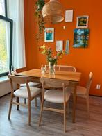 Uitschuifbare eettafel | Teak hout | Zwitsers, Huis en Inrichting, Tafels | Eettafels, Ophalen, Gebruikt, Teakhout, 200 cm of meer