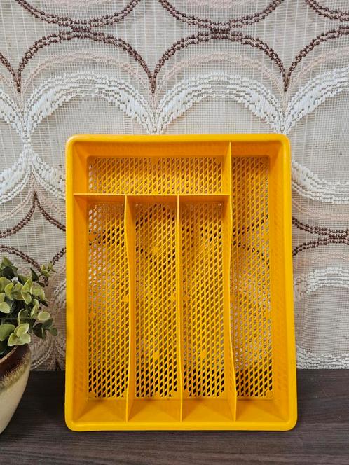 Vintage oranje bestek mand retro jaren 70, Verzamelen, Retro, Huis en Inrichting, Ophalen of Verzenden