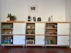 Drie verrijdbare Kewlox/Moduloo dressoir kasten, Ophalen, Met deur(en), Metaal, Modern design, Scandinavisch design