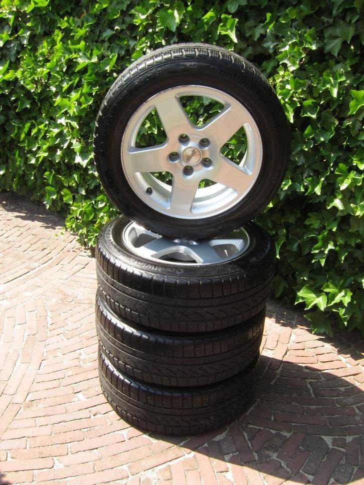 Set Continental Winterbanden en Velgen voor VW Passat, Auto-onderdelen, Banden en Velgen, Banden en Velgen, Winterbanden, 16 inch