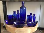 Kobalt blauw glazen medicijn fles,apotheekfles oogbad, gif., Ophalen