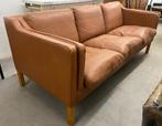 Borge Mogensen Fredericia 3-zits bank cognac leder, Ophalen of Verzenden, Gebruikt, 75 tot 100 cm, 200 tot 250 cm