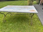 Gietijzer met zinkenblad ruintafel, Tuin en Terras, Ophalen of Verzenden, Zo goed als nieuw, Rechthoekig, Metaal