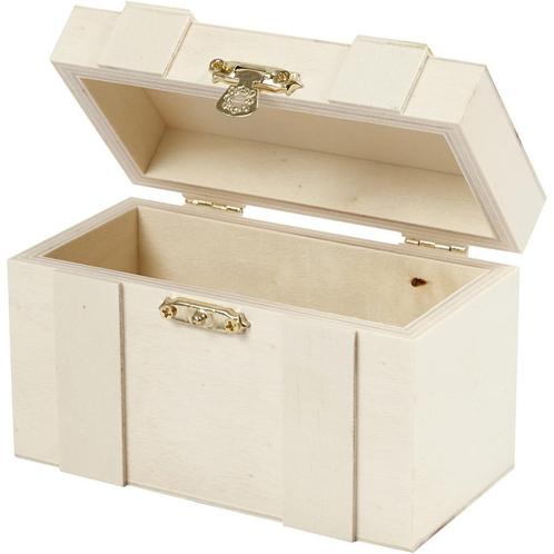Houten schatkist triplex 6 x 12 x 7,5 cm, Hobby en Vrije tijd, Knutselen, Nieuw, Materiaal, Ophalen of Verzenden