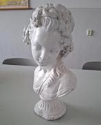 klassiek decoratief borstbeeld vrouw tuinbeeld beeld beton, Ophalen of Verzenden, Gebruikt, Beton, Mensenbeeld