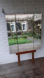Vintage retro spiegel kapspiegel drieluikspiegel jaren 60., 75 tot 100 cm, 100 tot 150 cm, Rechthoekig, Zo goed als nieuw