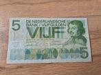 Bankbiljet 5 gulden, Vondel, Ophalen of Verzenden, 5 gulden