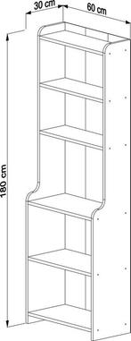 Boekenkast - Wit en Bruin- Opbergrek Met 6 Planken, Ophalen, Nieuw, 50 tot 100 cm, 150 tot 200 cm