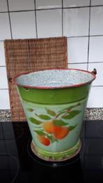 EMAILLE EMMER GROEN MET DECORATIE VINTAGE, Antiek en Kunst, Antiek | Emaille, Ophalen of Verzenden