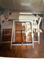 Tafel met twee stoelen, Gebruikt, 100 tot 150 cm, Vierkant, Tot twee personen