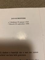 Bidprentje Jan Scheffers 1945 Udenhout 1999 Heesch, Verzamelen, Ophalen of Verzenden, Bidprentje