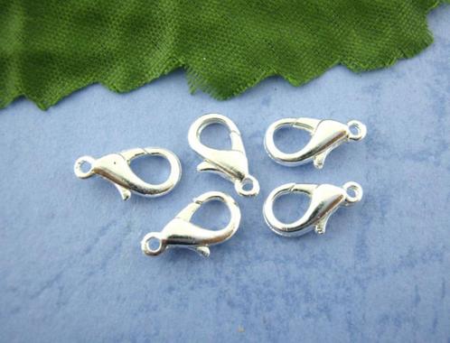 Karabijnslotjes 12mm silverplated, per 20 stuks, Hobby en Vrije tijd, Kralen en Sieraden maken, Nieuw, Overige typen, Ophalen of Verzenden