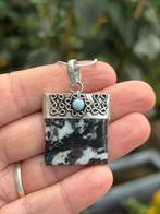 Buffalo Turkoois Larimar Edelsteenketting Handgemaakt, Blauw, Nieuw, Ophalen of Verzenden, Steen of Mineraal