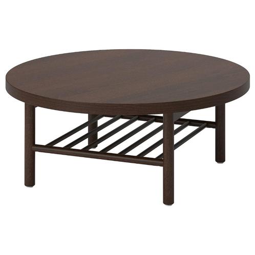 LISTERBY Coffee table, dark brown beech veneer, 90 cm, Huis en Inrichting, Tafels | Salontafels, Zo goed als nieuw, 75 cm of meer