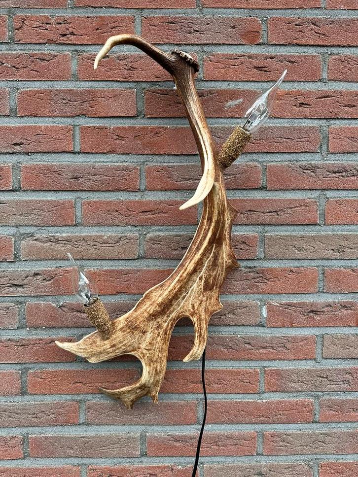 Geweien geweienlamp jacht Veluwe geweien edelhert wandlamp., Huis en Inrichting, Lampen | Wandlampen, Nieuw, Ophalen of Verzenden