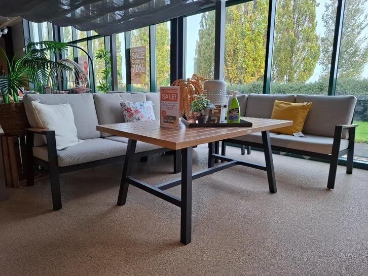 Lissabon lounge dining set 5-delig rechts Garden impressions, Tuin en Terras, Tuinsets en Loungesets, Nieuw, Loungeset, Aluminium