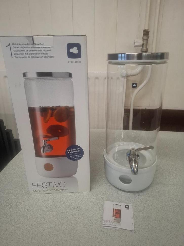 Glazen dispenser voor koude en warme dranken nieuw, Huis en Inrichting, Keuken | Keukenbenodigdheden, Nieuw, Ophalen