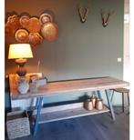 Houten sidetable met opbergplank, Ophalen, Gebruikt, 100 tot 150 cm, Tot twee personen