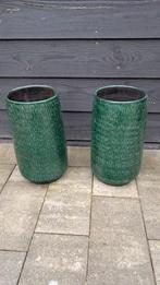 Groene bloempotten - zo goed als nieuw, Ophalen, Rond, Binnen, Zo goed als nieuw