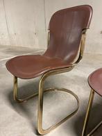 4 Willy Rizzo for Cidue dining chairs, Huis en Inrichting, Bruin, Ophalen of Verzenden, Zo goed als nieuw, Vier