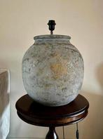 Robuuste tafellamp steengrijs, Huis en Inrichting, Lampen | Tafellampen, Ophalen, Overige materialen, Robuust, landelijk., Zo goed als nieuw