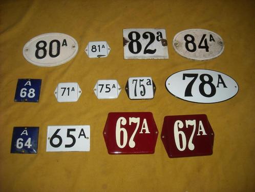 oud huisnummer 64a 65a 67a 68a 71a 75a 78a 80a 81a 82a 84a, Antiek en Kunst, Antiek | Emaille, Ophalen of Verzenden
