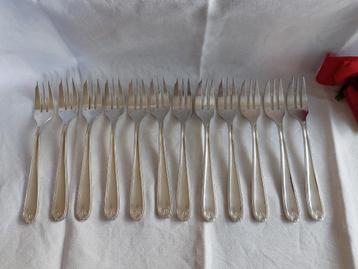 Christofle Coquille 12 antieke verzilverde dessertvorkjes beschikbaar voor biedingen