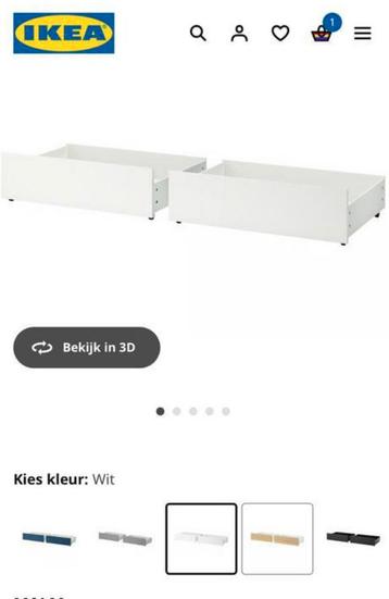 2 Bedlades Malm wit - afbeelding 1