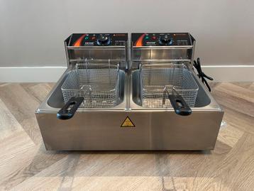 Dubbele friteuse 2x6 liter nieuw. Pizzeria/camping. horeca beschikbaar voor biedingen