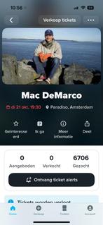 2 kaarten MacDeMarco Paradiso te koop!, Tickets en Kaartjes, Twee personen, Oktober