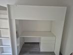 Hoogslaper, wit grijs/met bureau met 4 lades, 90x200 cm, Ophalen, Gebruikt, 90 cm, Eenpersoons