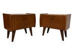 Vintage Nachtkastjes Set Van 2 Teak Fineer Jaren 60