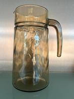 Vintage Arcoroc France  waterkan gerookt glas,, Ophalen of Verzenden