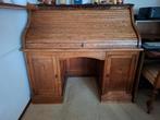 Antiek Eikenhouten Bureau. Secretaire met Roltop., 100 tot 150 cm, 100 tot 150 cm, Eikenhout, 50 tot 75 cm