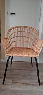 4 IKEA eetkamerstoelen Nilshove., Huis en Inrichting, Stoelen, Ophalen, Zwart, Riet of Rotan, Zo goed als nieuw