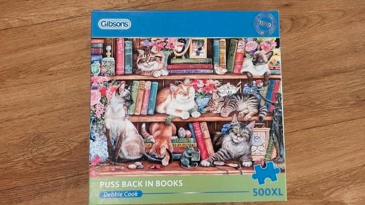 Gibson Puzzel 500 XL - Katten in Boeken, Hobby en Vrije tijd, Denksport en Puzzels, Zo goed als nieuw, 500 t/m 1500 stukjes, Ophalen of Verzenden